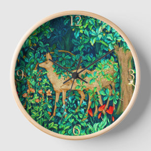 William Morris Forest Deer Art Nouveau Uhr