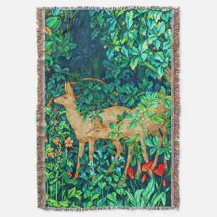 William Morris Forest Deer Tapestry Decke