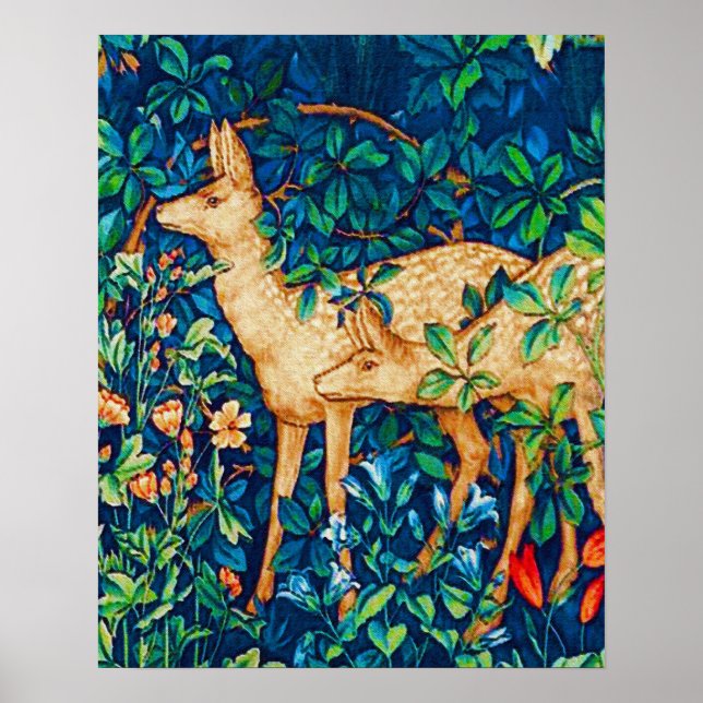 William Morris Forest Deer Tapestry Poster (Vorne)