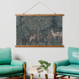 William Morris Forest Greenerals Animals Blume Wandteppich Mit Holzrahmen