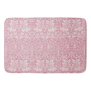 William Morris Forest Rabbit Bird Foliage Pink Badematte