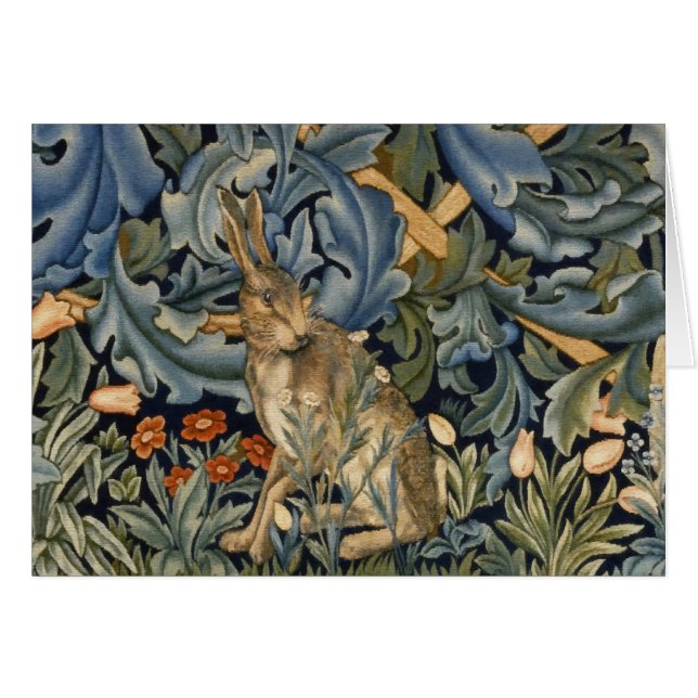 William Morris Forest Rabbit Floral Art Nouveau (Vorderseite (Horizontal))