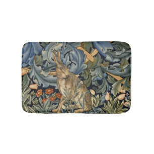 William Morris Forest Rabbit Floral Art Nouveau Badematte