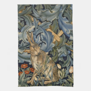 William Morris Forest Rabbit Floral Art Nouveau Geschirrtuch