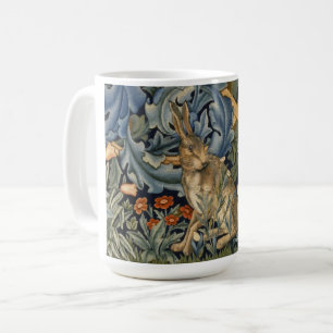 William Morris Forest Rabbit Floral Art Nouveau Kaffeetasse