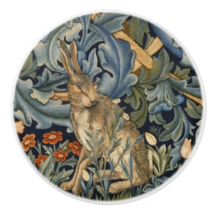 William Morris Forest Rabbit Floral Art Nouveau Keramikknauf