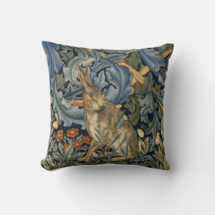 William Morris Forest Rabbit Floral Art Nouveau Kissen