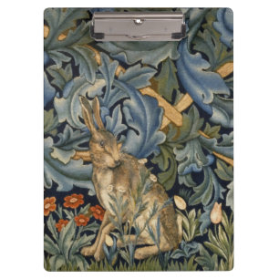 William Morris Forest Rabbit Floral Art Nouveau Klemmbrett