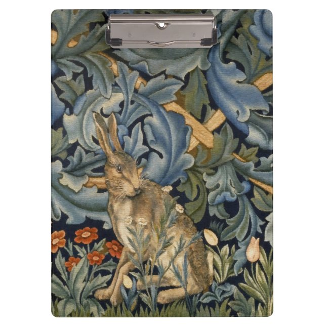 William Morris Forest Rabbit Floral Art Nouveau Klemmbrett (Vorderseite)