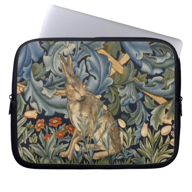 William Morris Forest Rabbit Floral Art Nouveau Laptopschutzhülle (Vorderseite)