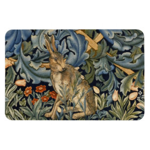 William Morris Forest Rabbit Floral Art Nouveau Magnet