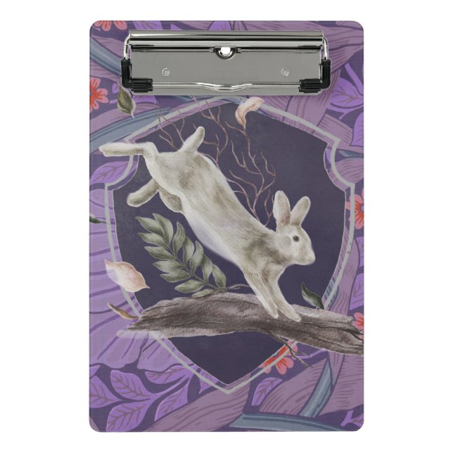 William Morris Forest Rabbit Floral Art Nouveau Mini Klemmbrett (Vorderseite)