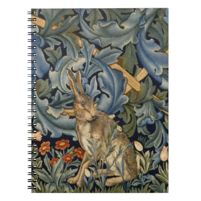 William Morris Forest Rabbit Floral Art Nouveau Notizblock (Vorderseite)