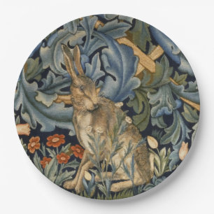 William Morris Forest Rabbit Floral Art Nouveau Pappteller