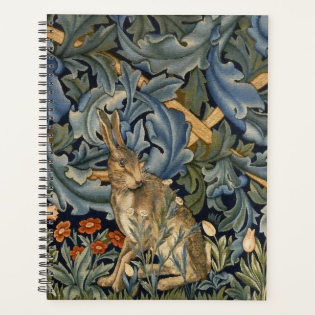 William Morris Forest Rabbit Floral Art Nouveau Planer (Vorderseite)
