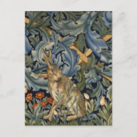 William Morris Forest Rabbit Floral Art Nouveau