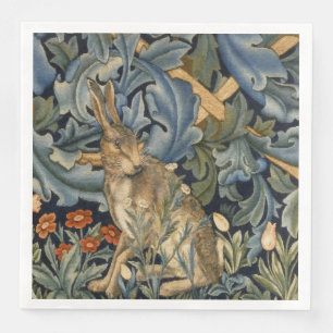 William Morris Forest Rabbit Floral Art Nouveau Serviette