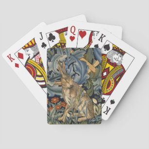 William Morris Forest Rabbit Floral Art Nouveau Spielkarten