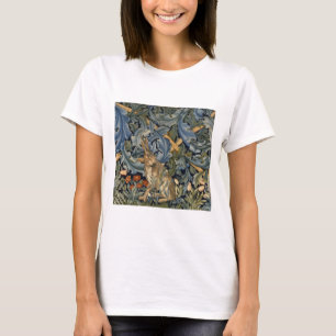 William Morris Forest Rabbit Floral Art Nouveau T-Shirt