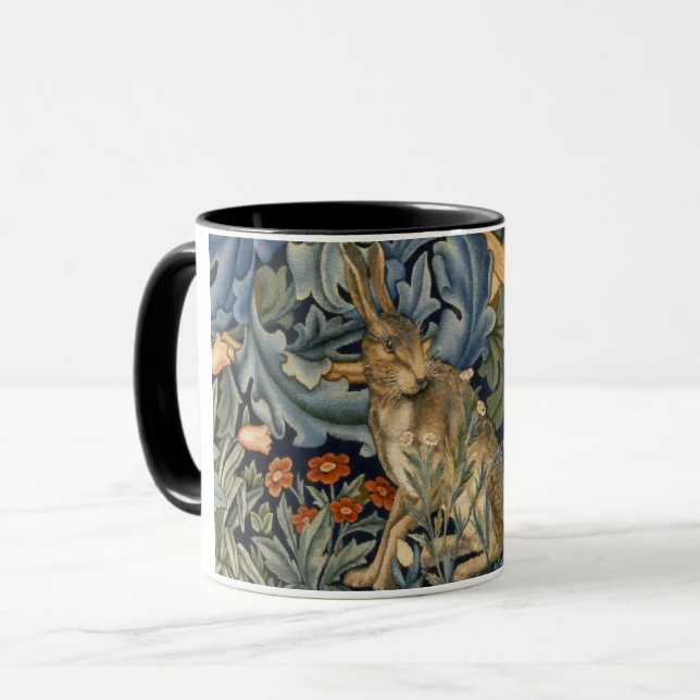 William Morris Forest Rabbit Floral Art Nouveau Tasse (Vorderseite Links)