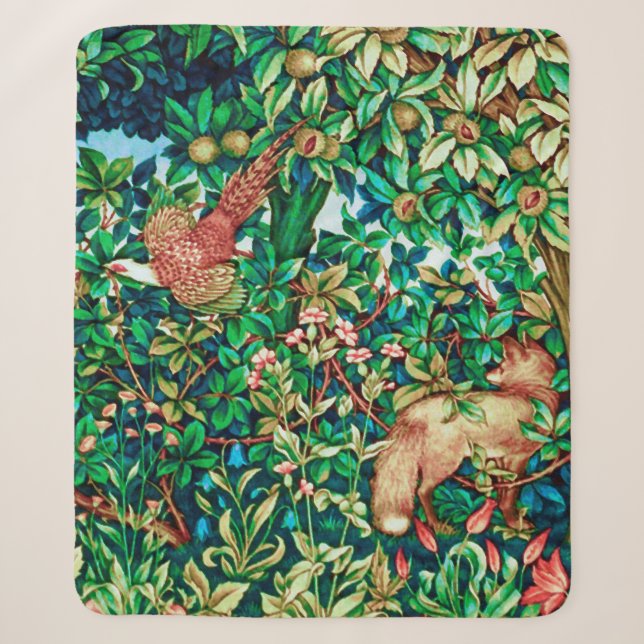 William Morris Fox und Paul Tapestry Print Sherpadecke (Vorderseite)