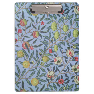 William Morris Frucht Granatapfel Blau Ornament Klemmbrett