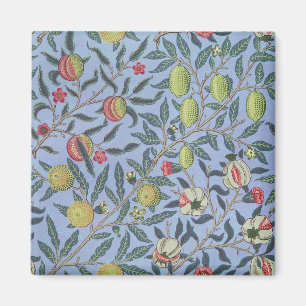 William Morris Frucht Granatapfel Blau Ornament Magnet