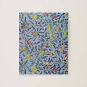William Morris Frucht Granatapfel Blau Ornament Puzzle