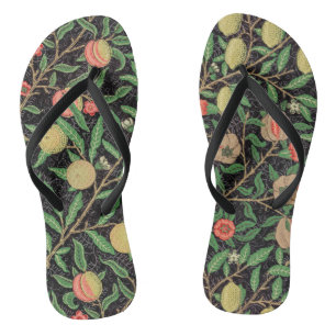 William Morris Frucht Granatapfel Blumenmuster Flip Flops