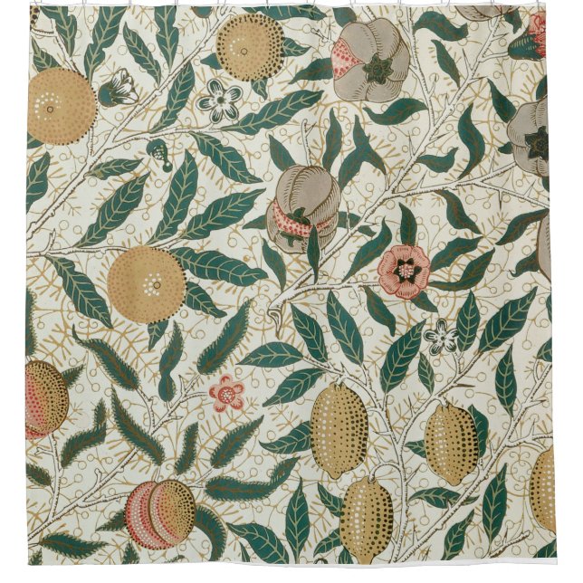William Morris-Frucht-Muster-Duschvorhang Duschvorhang (Vorderseite)