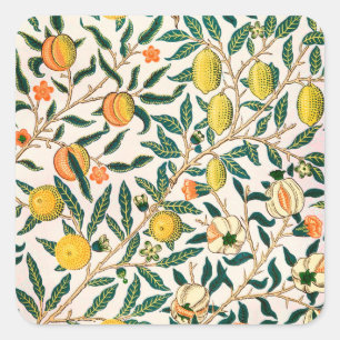 William Morris frucht und Granatäpfel Quadratischer Aufkleber