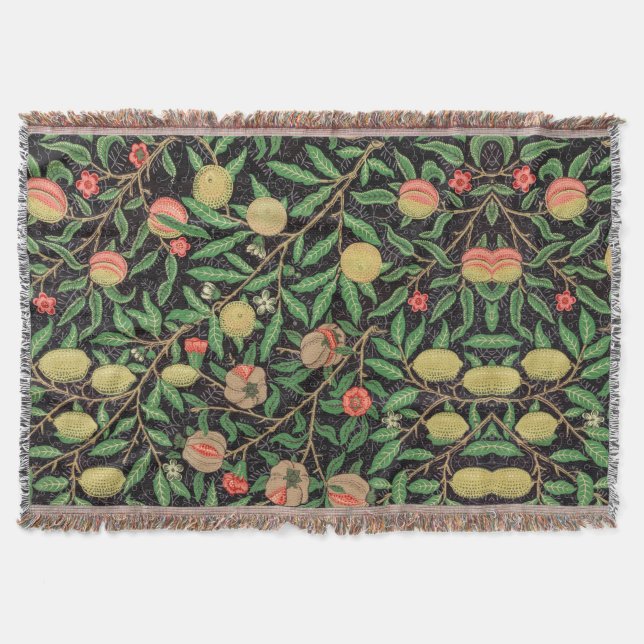 William Morris Fruchtmuster Vintag Decke (Vorderseite)