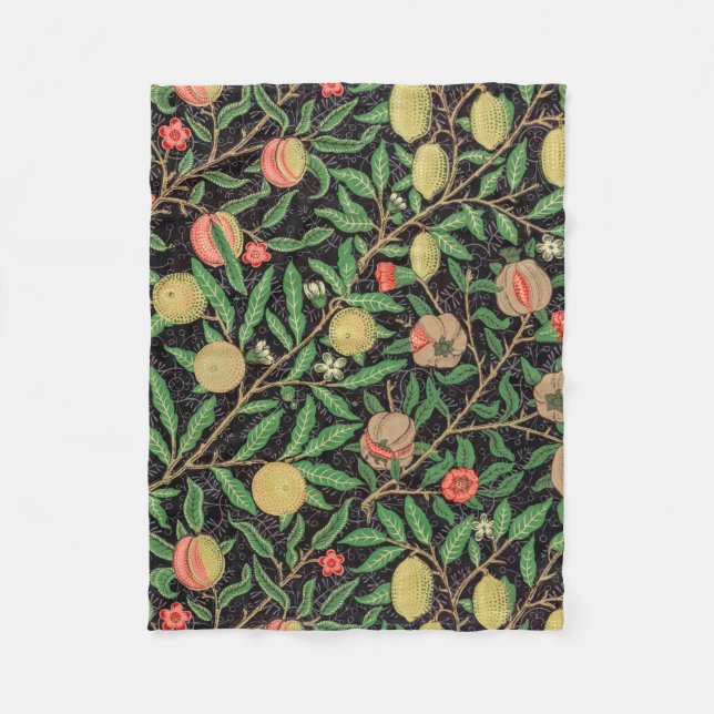 William Morris Fruchtmuster Vintage Fleecedecke (Vorderseite)
