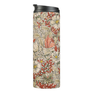 William Morris Frühling Compton Blume Vintage Rot Thermosbecher