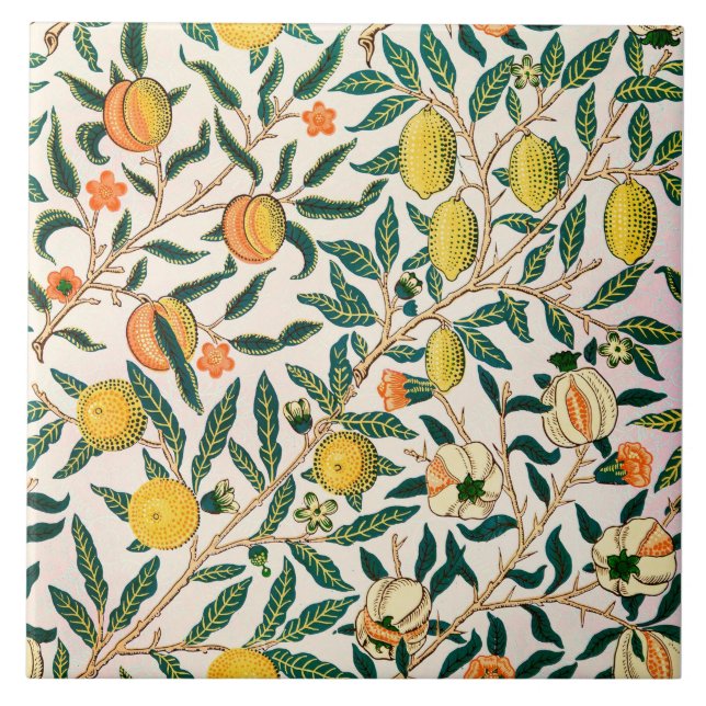 William Morris Fruit Granatapfel Vintage  Fliese (Vorderseite)