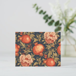 William Morris Fruit Granatapfelmuster Postkarte