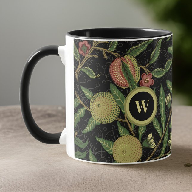 William Morris Fruit Muster mit Monogram Initial Tasse (Von Creator hochgeladen)