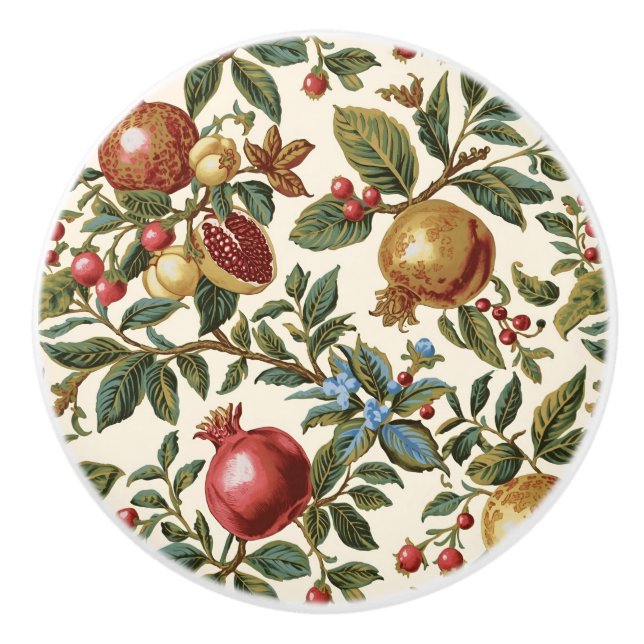 William Morris Fruit Pomegranat-Muster Keramikknauf (Vorderseite)