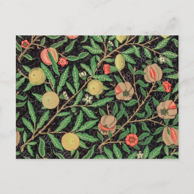 William Morris Fruit Pomegranate Blumenmuster Postkarte (Vorderseite)