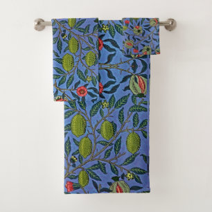 William Morris Fruit Pomegranate Peach Lemon Blue Badhandtuch Set
