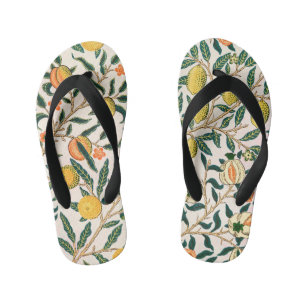 William Morris Fruit Pomegranate Weißer Ornament Kinderbadesandalen