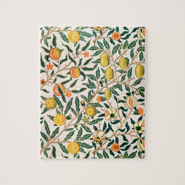 William Morris Fruit Pomegranate Weißer Ornament Puzzle (Vertikal)