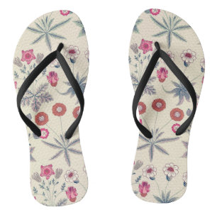William Morris Gänseblümchen Blumenmuster Rot Oran Flip Flops