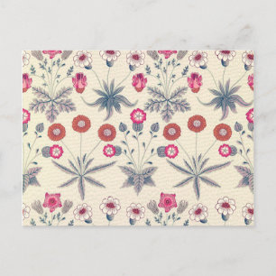 William Morris Gänseblümchen Blumenmuster Rot Oran Postkarte