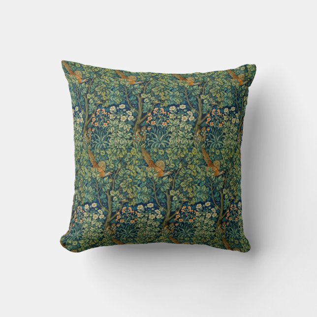 WILLIAM MORRIS GARDEN DARK GREEN FLORAL 8 KISSEN (Vorderseite)