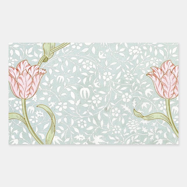William Morris GardenTulip Rechteckiger Aufkleber (Vorderseite)