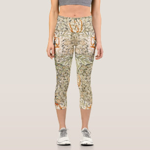 William Morris Geißblatt Blumen Tapete Capri Leggings