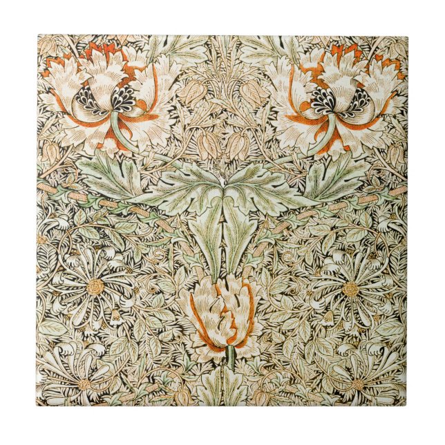 William * Morris Geißblatt Botanisch  | Fliese (Vorderseite)