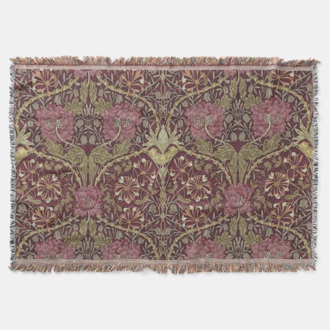William Morris, Geißblatt, florales Muster, Kunst Decke (Vorderseite)