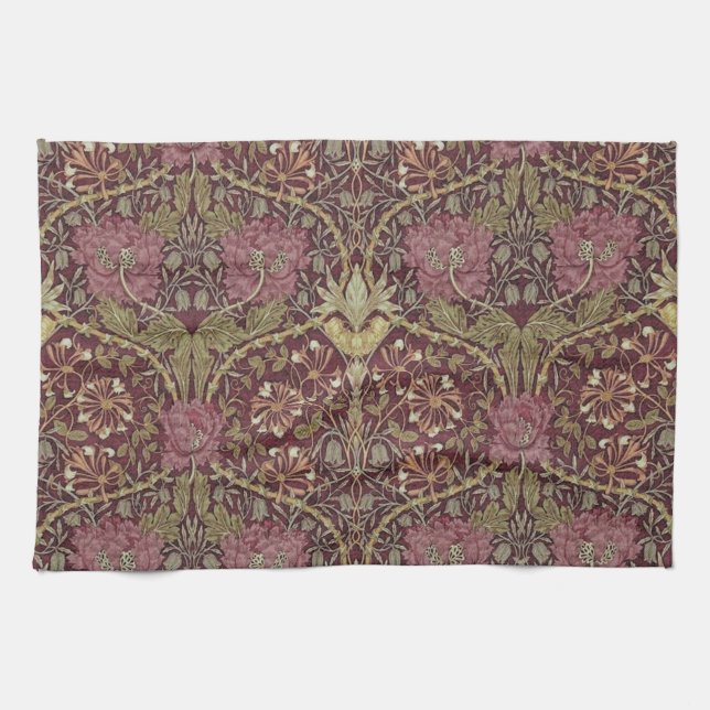 William Morris, Geißblatt, florales Muster, Kunst Geschirrtuch (Horizontal)